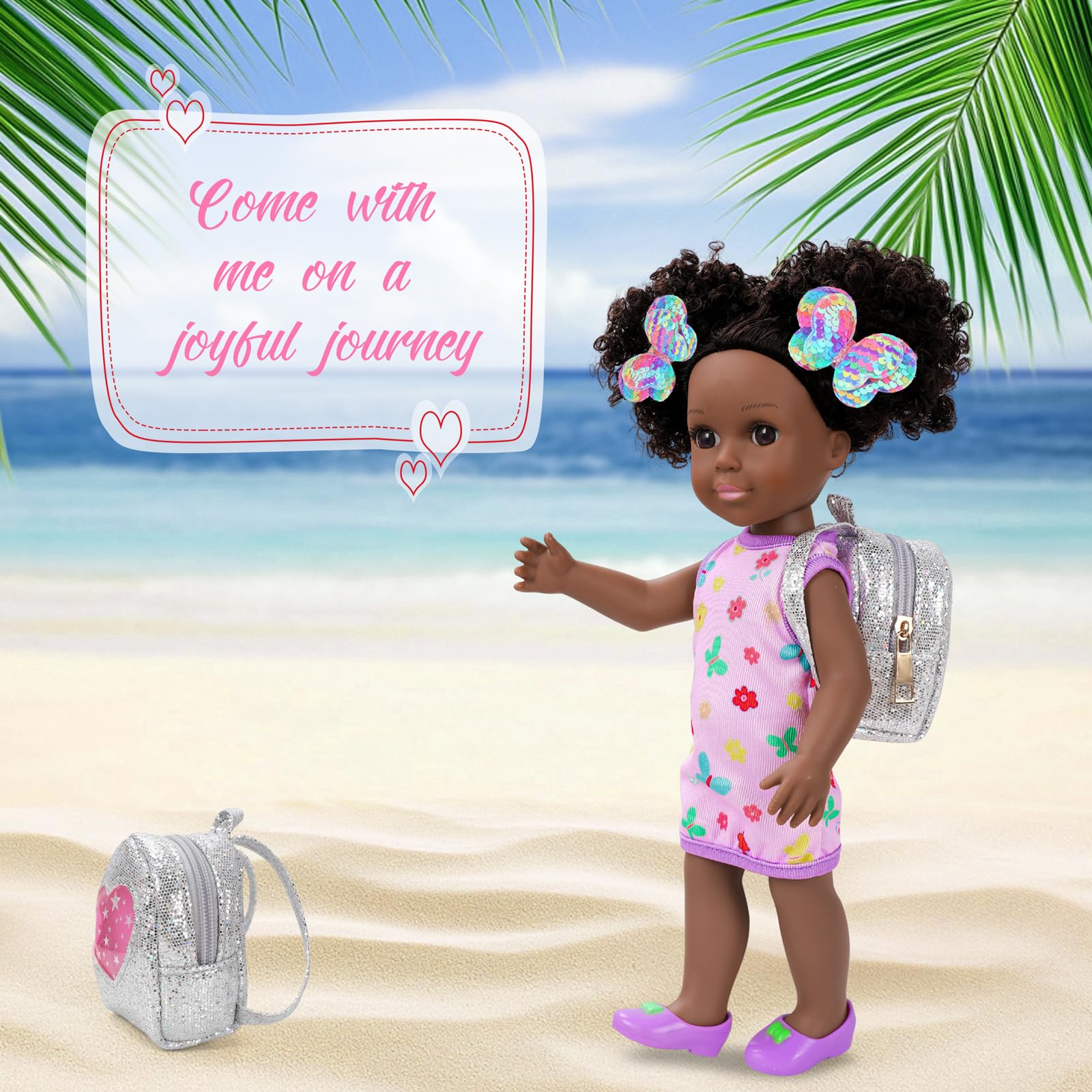 Butterfly hair clips and bracelet enhance decorate-and-match play.
