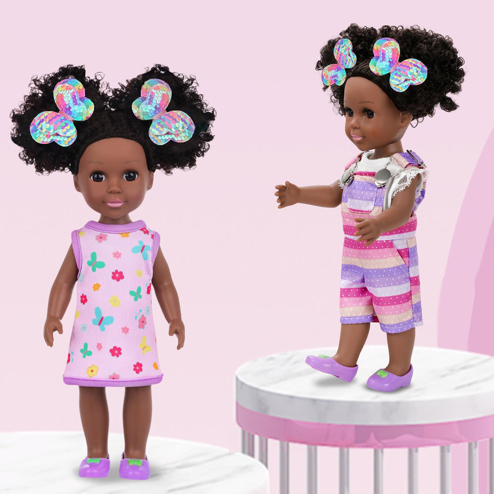 Two outfit sets expand dress-up play and creativity.