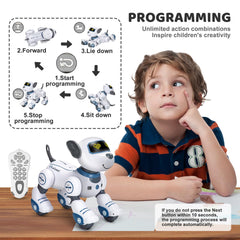 Zreswap robot dog singing performance for entertaining learning moments.