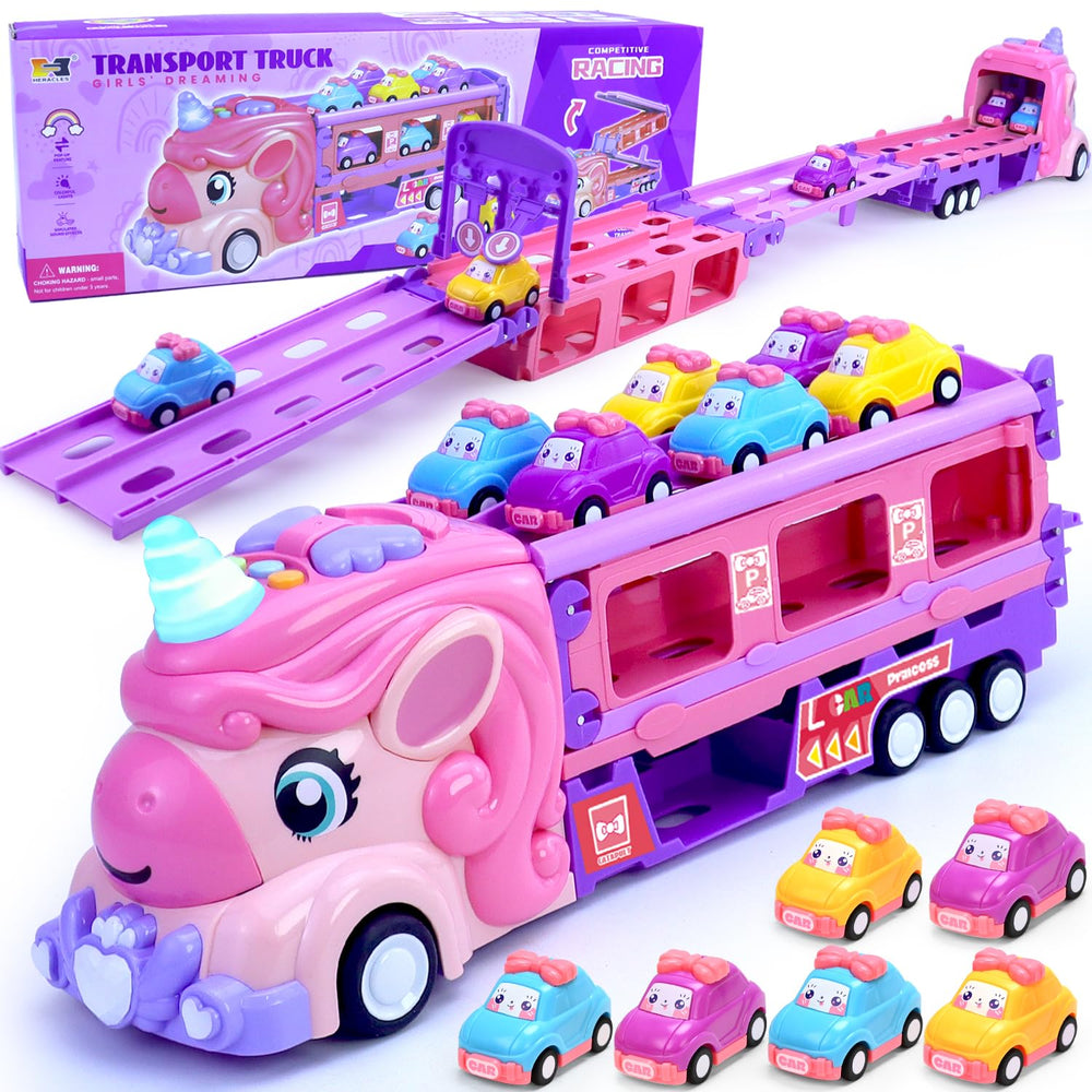 ZSHKG unicorn truck foldable transport with lights for imaginative play