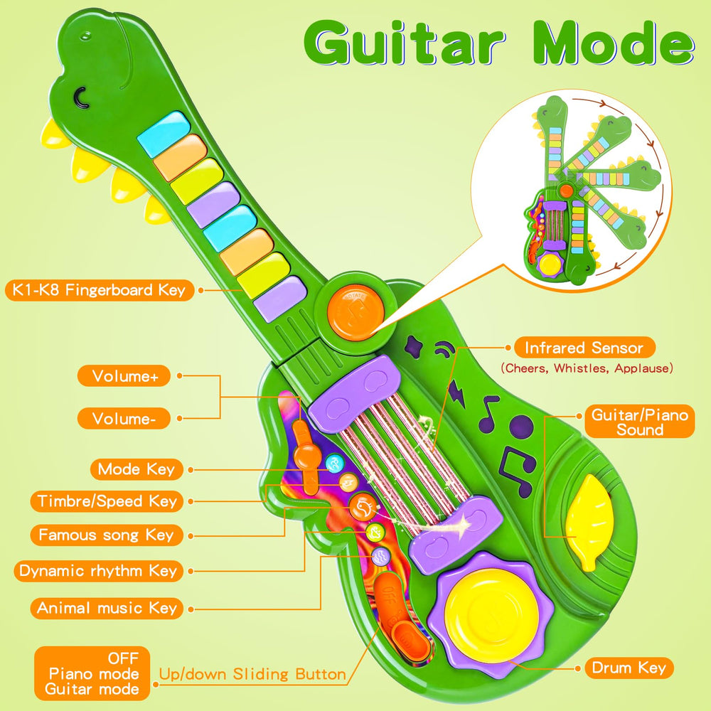 Zsinb portable kids guitar with adjustable strap for comfy play at home or car