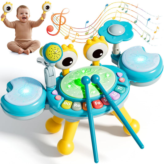 Zsinb toddler drum set with three pads invites early rhythm exploration and hands-on play.