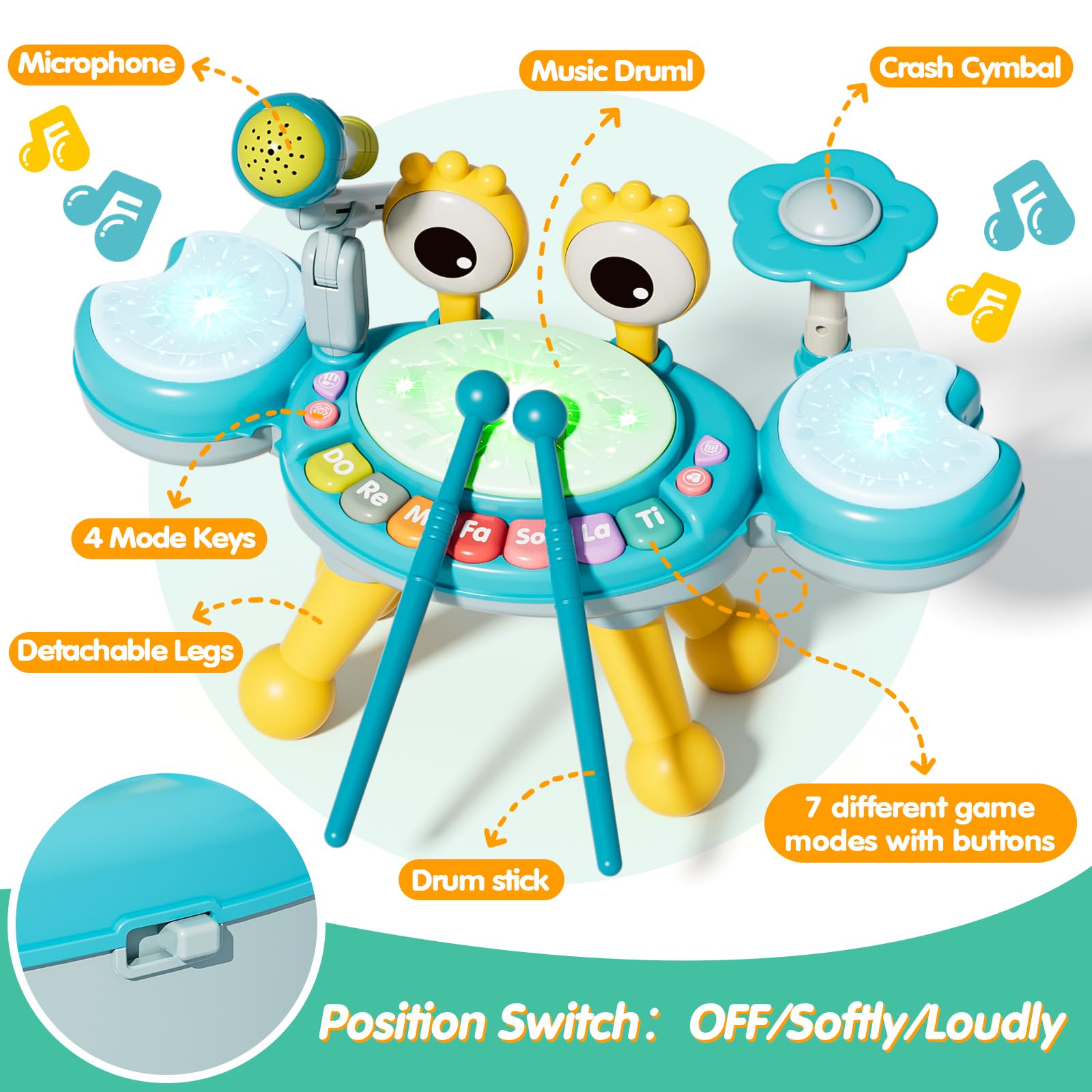 Detachable microphone by Zsinb invites vocal play and pretend performances.
