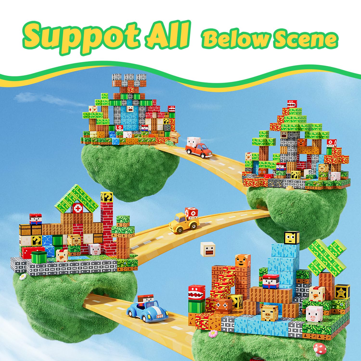 ZUBARR 2x magnetic force blocks demonstrate quick attachment and sturdy structures.