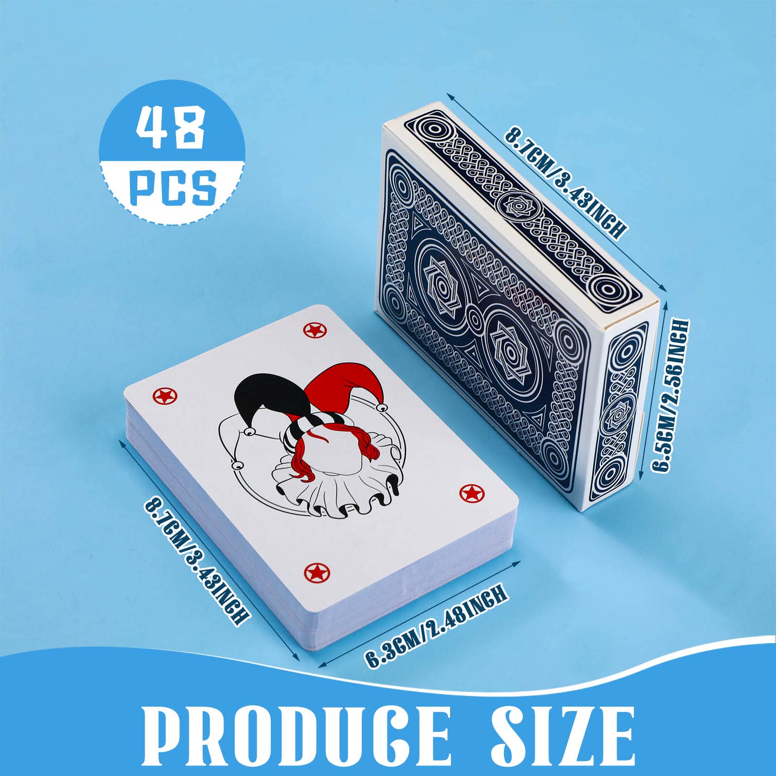 Zubebe standard poker size cards ideal for portable on-the-go play.