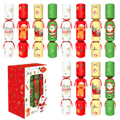 Zuffeloria no-snap Christmas crackers with four festive designs for quiet celebrations.