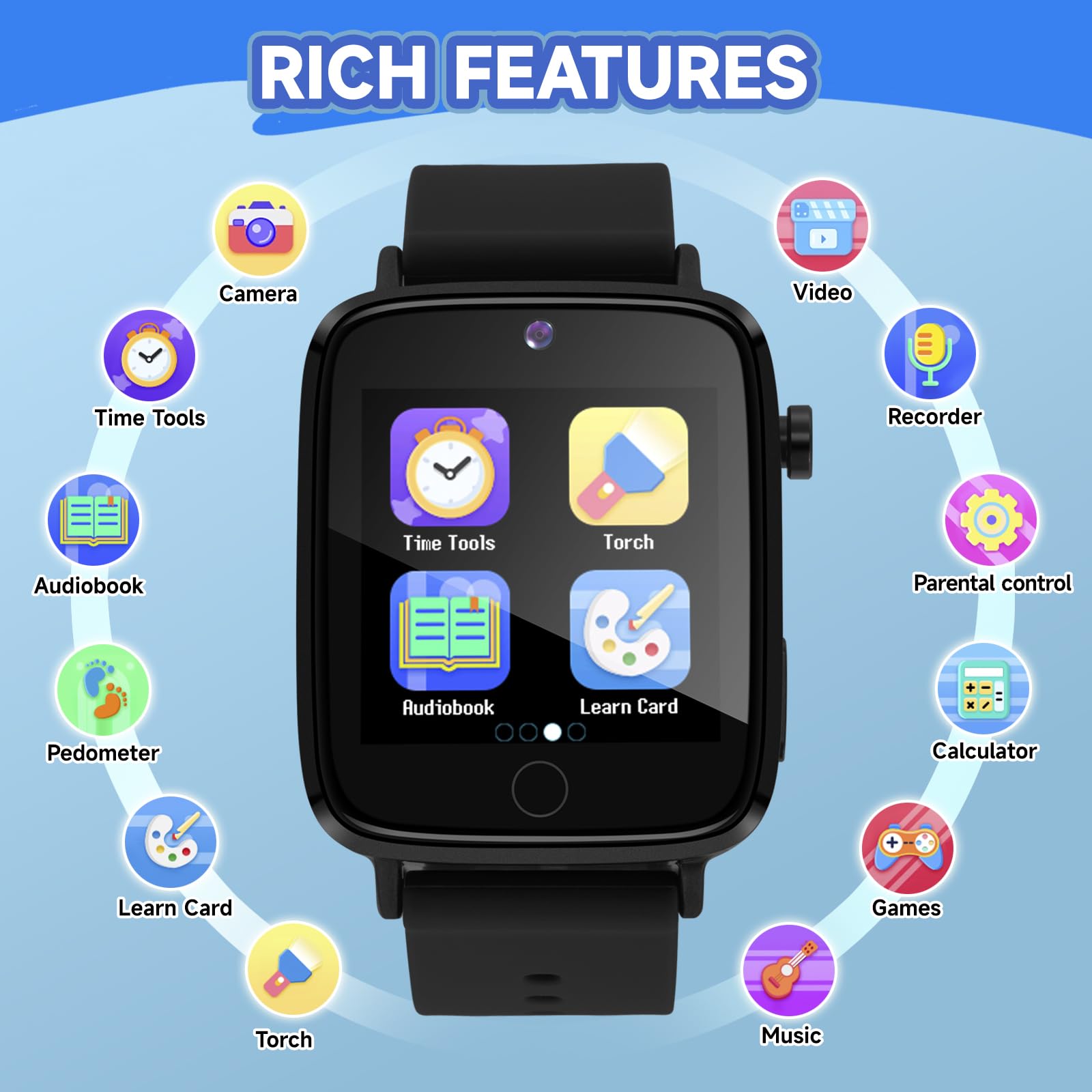 ZUODUN Kids Watch with 26 games fosters logical thinking during playtime.