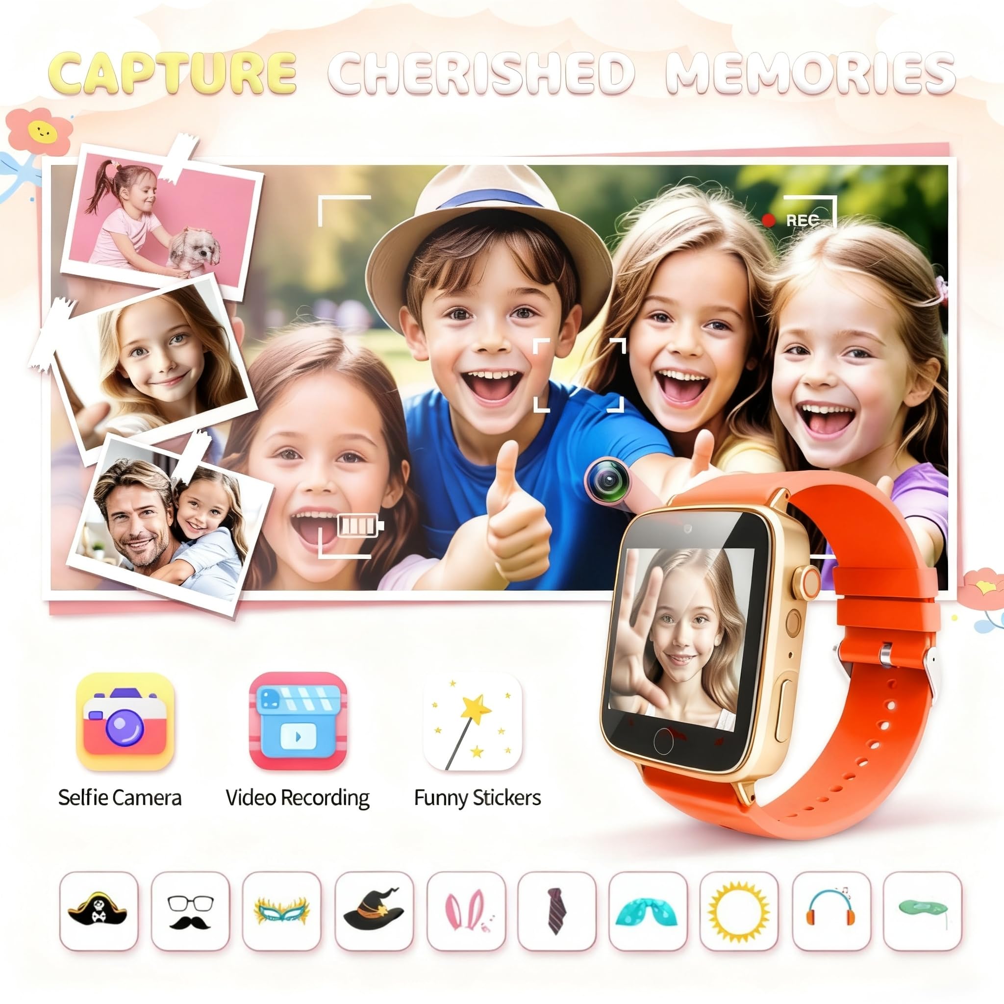 ZUODUN orange kids watch alarm clock: helps kids manage routines with reminders.