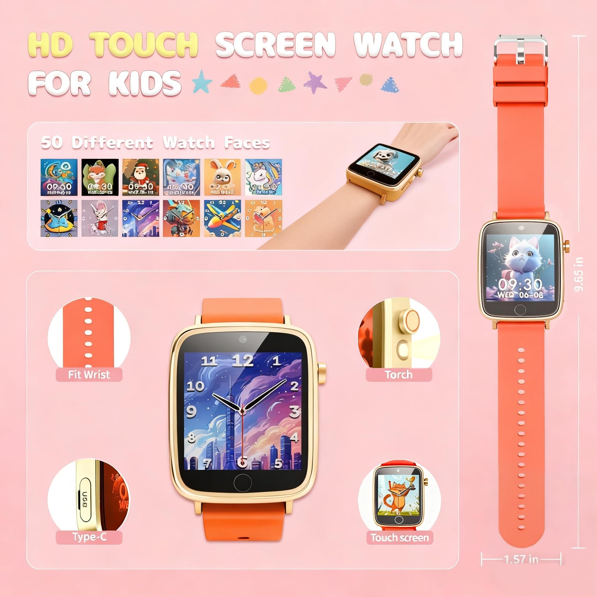ZUODUN orange kids watch wrist: worn on a child's wrist for daily fun.