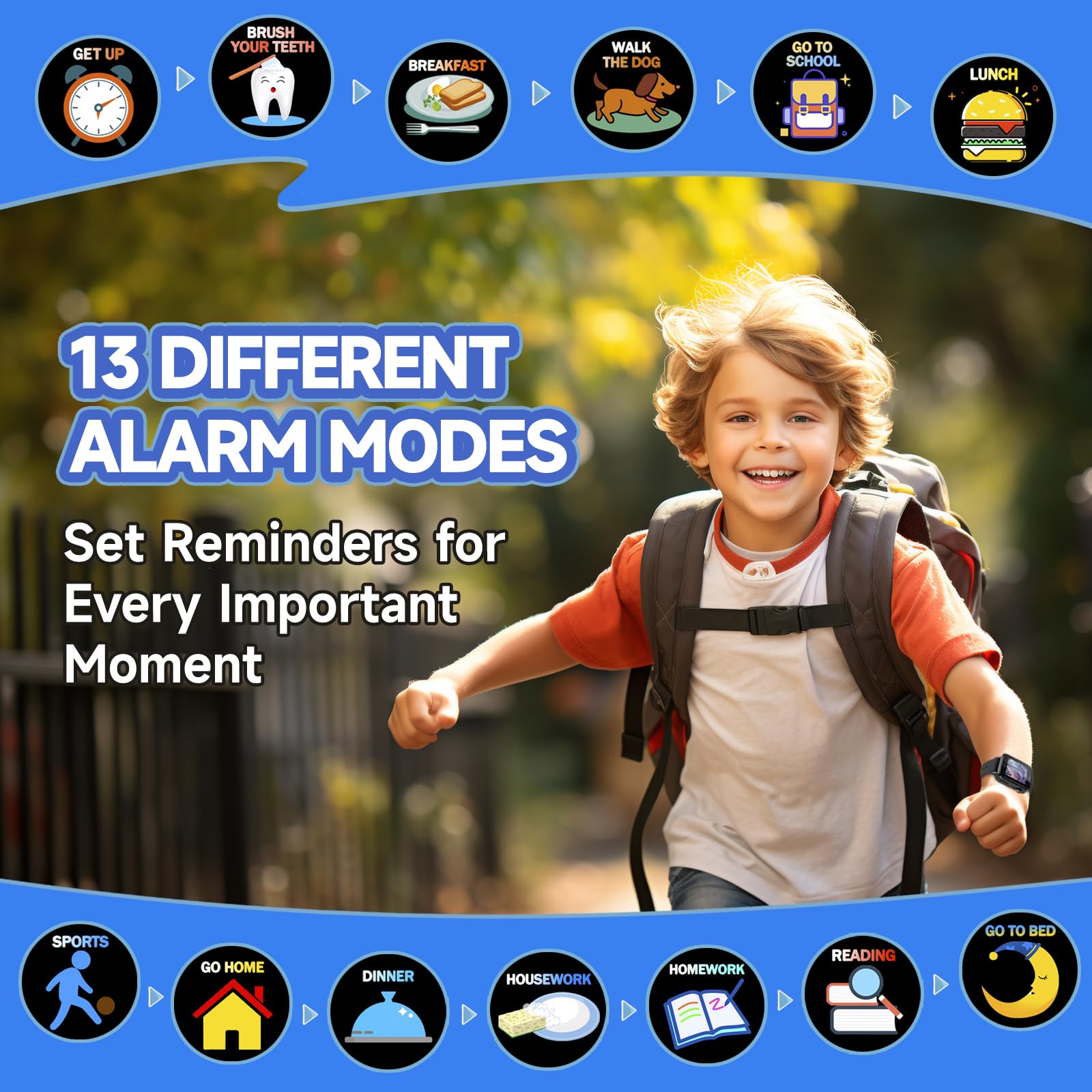 ZUODUN Kids Watch pedometer encourages active movement through daily challenges.