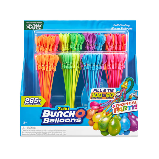 ZURU Bunch O Balloons Tropical Party 8-cluster pack ready for fast backyard water games