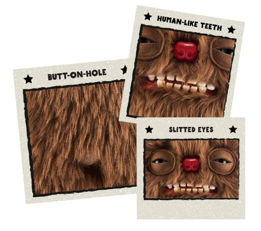 ZURU Fuggler Festive Fuggs Reindeer design close-up—quirky holiday companion for gifting.
