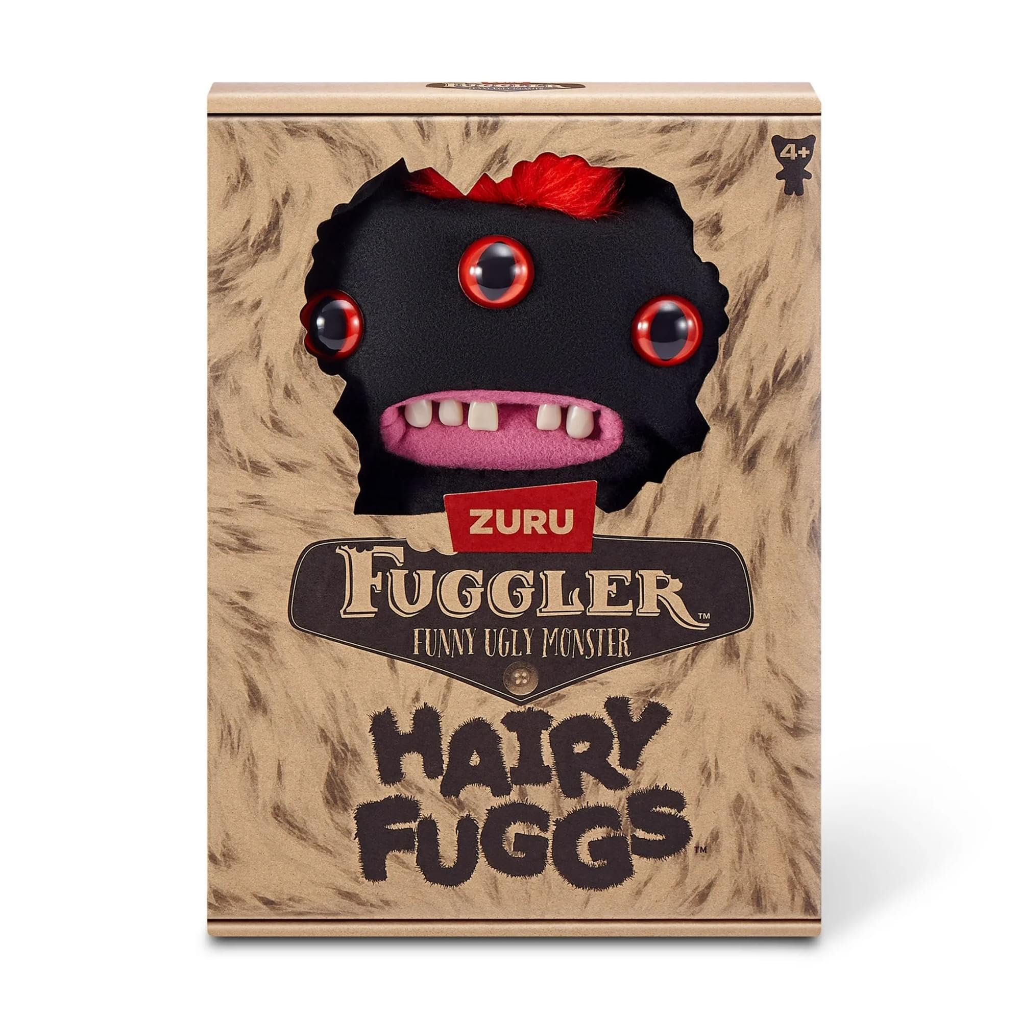ZURU Fugglers Hairy Fuggs Reek-O Mohawk detail captures bright red color and quirky style.