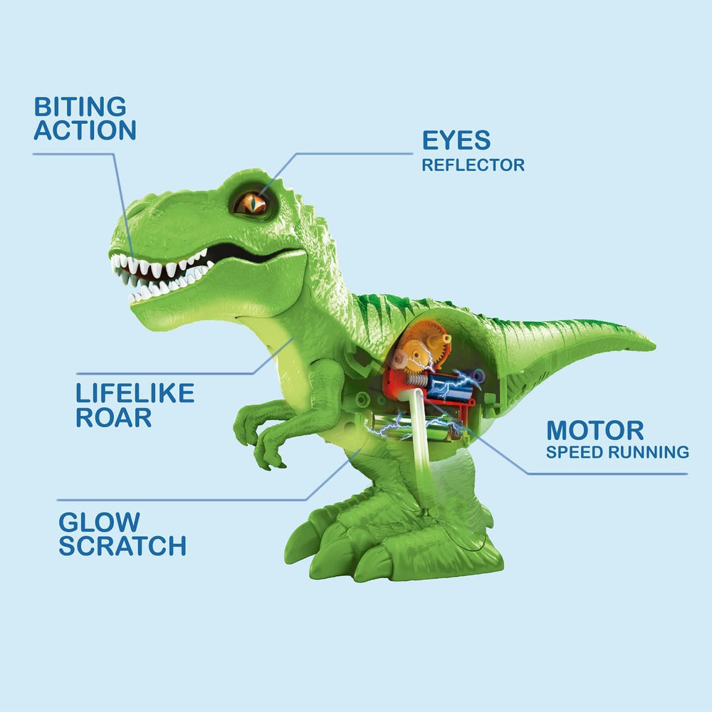 ZURU Robo Alive Attacking T-Rex green reveals Surprise Dino Slime inside