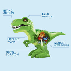 ZURU Robo Alive Attacking T-Rex green reveals Surprise Dino Slime inside