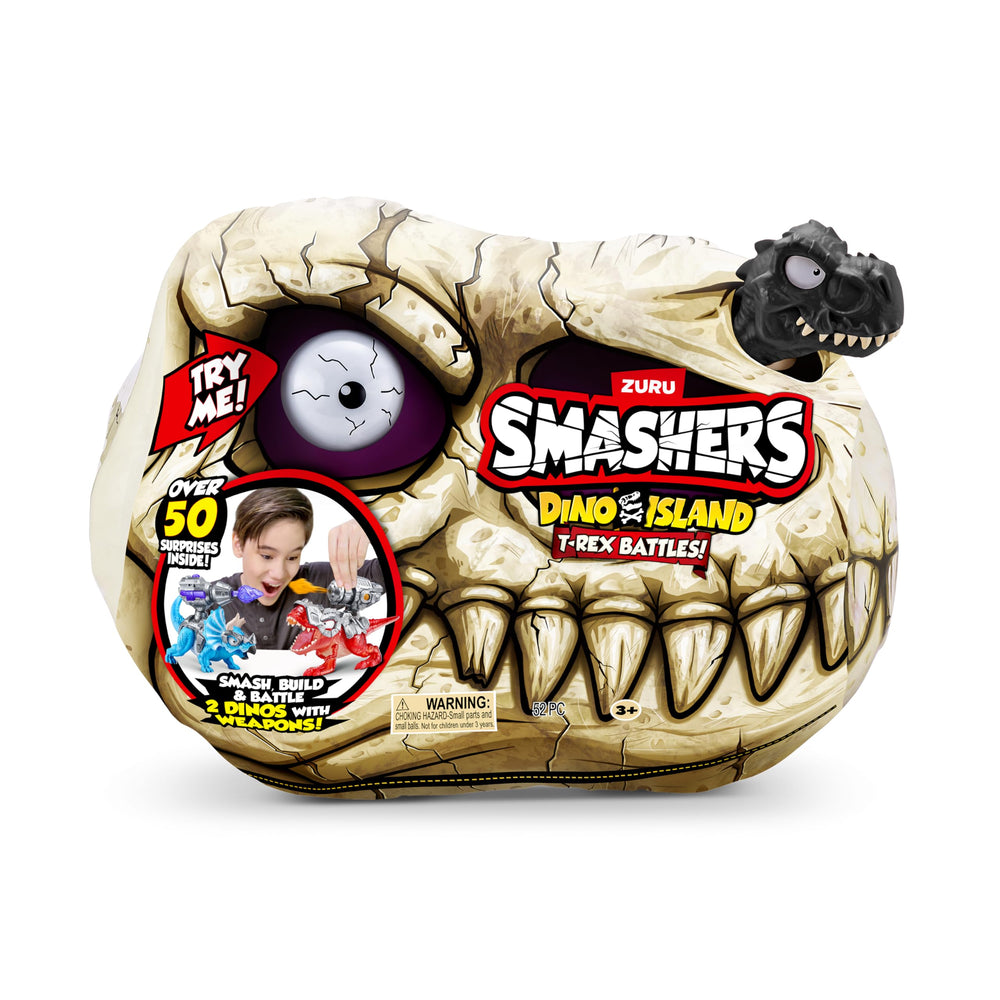 ZURU SMASHERS dinos come with armor and weapons for customizable battles.