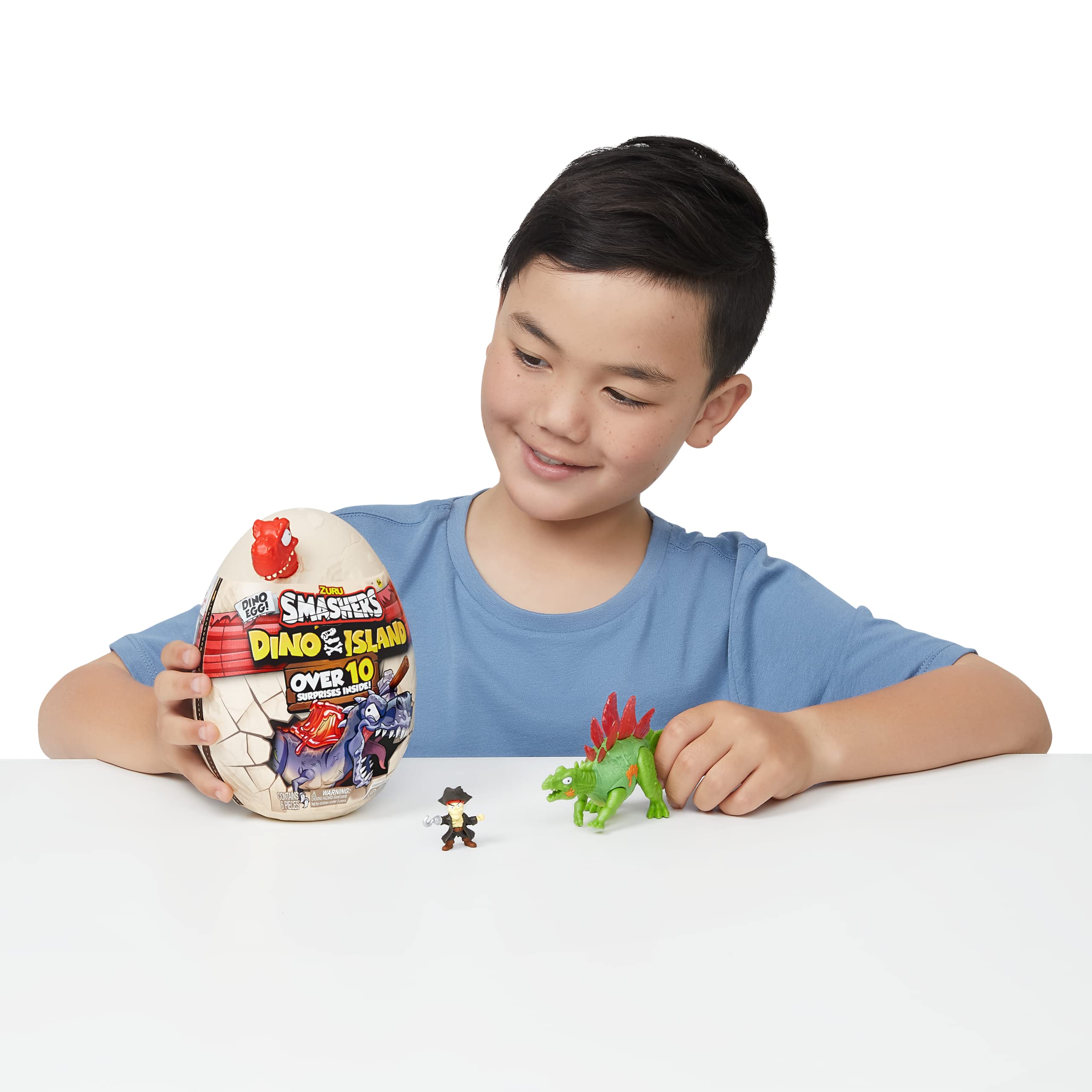 ZURU Smashers Dino Island mini egg closeup shows a hidden figure await