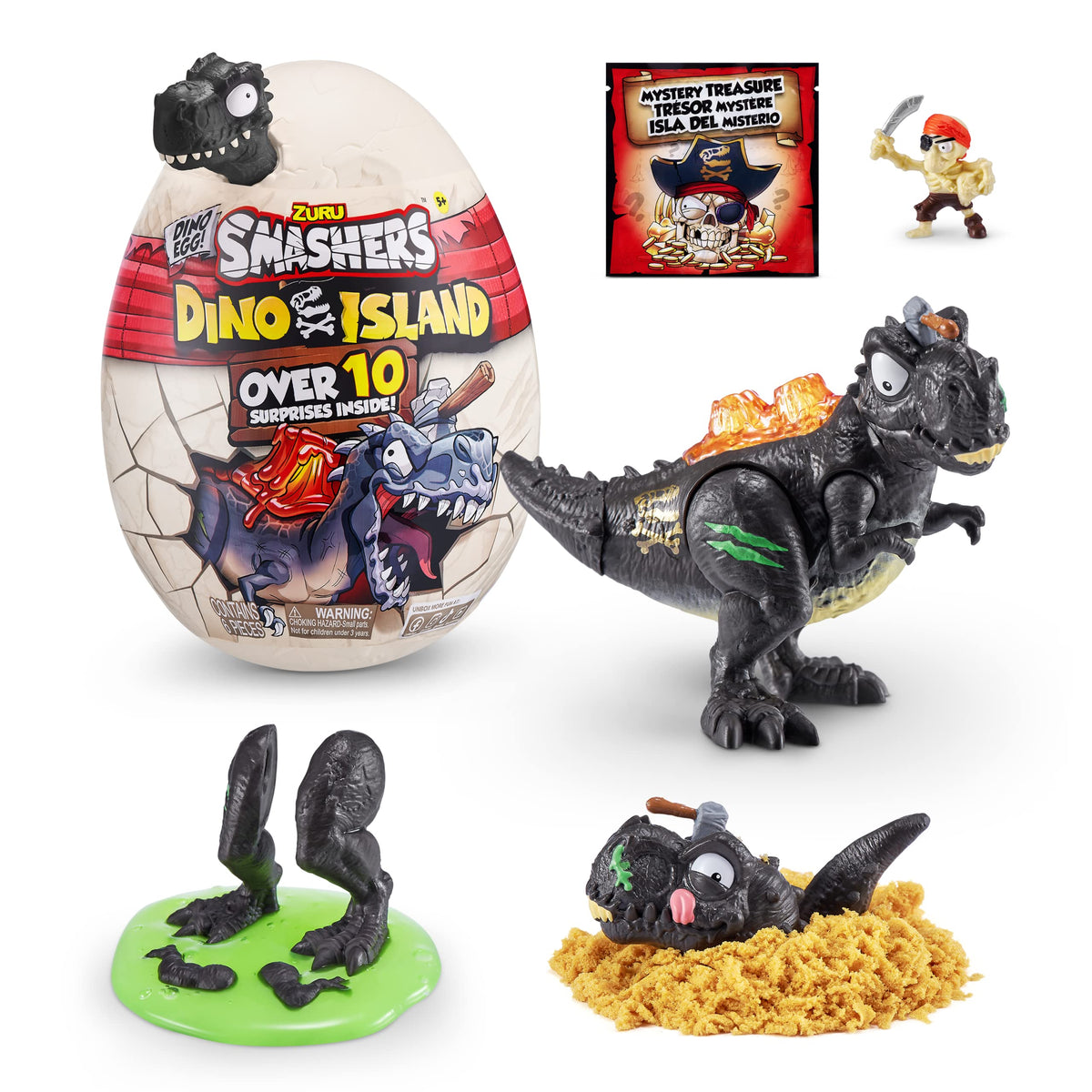 ZURU SMASHERS Dino Island Mini Egg T-Rex reveal for imaginative play.