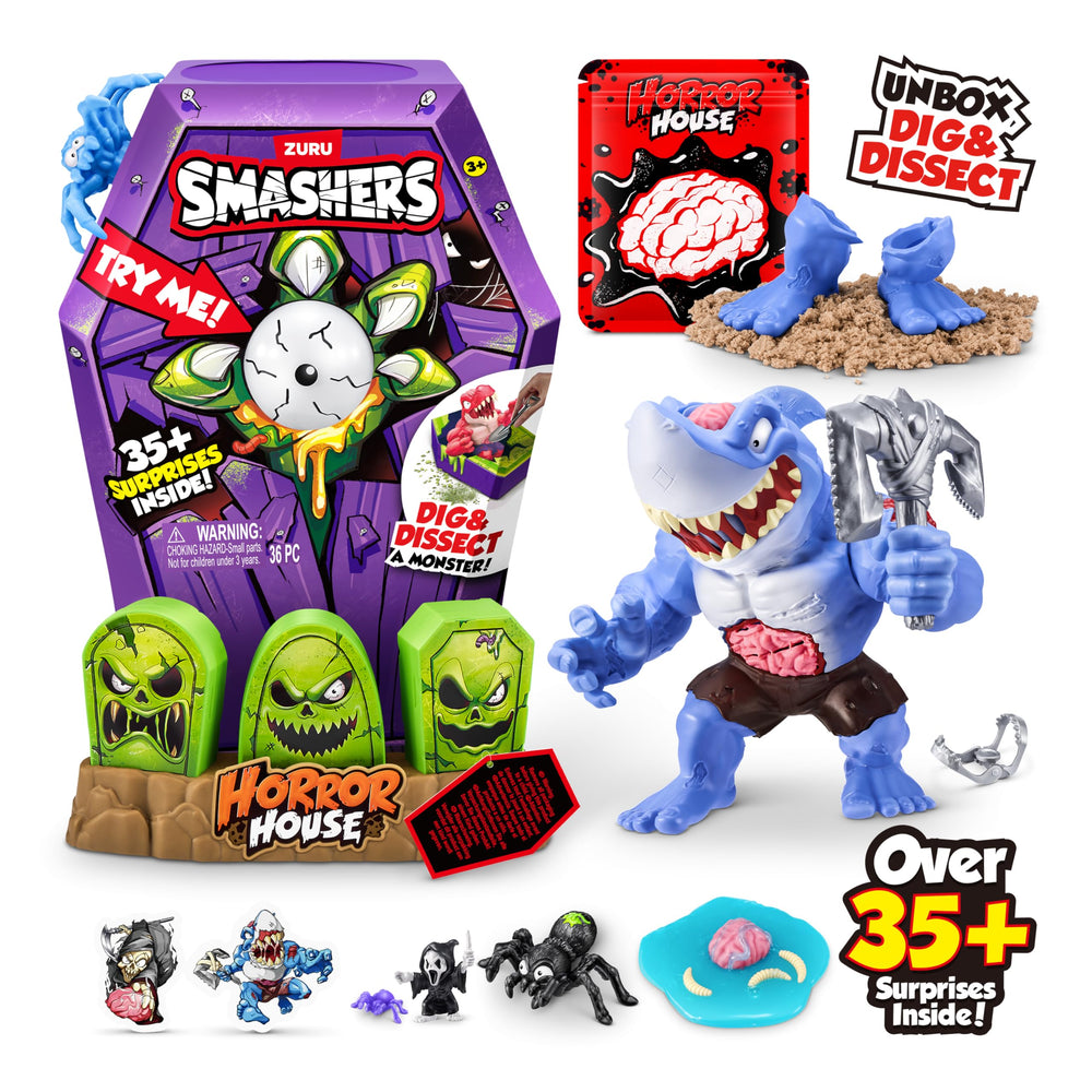 ZURU Smashers Mega Horror House blue shovel for digging and dissection play