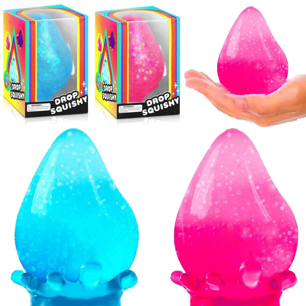Zuvooi Dream Squishy Drop Stress Ball blue-pink calms nerves during study.