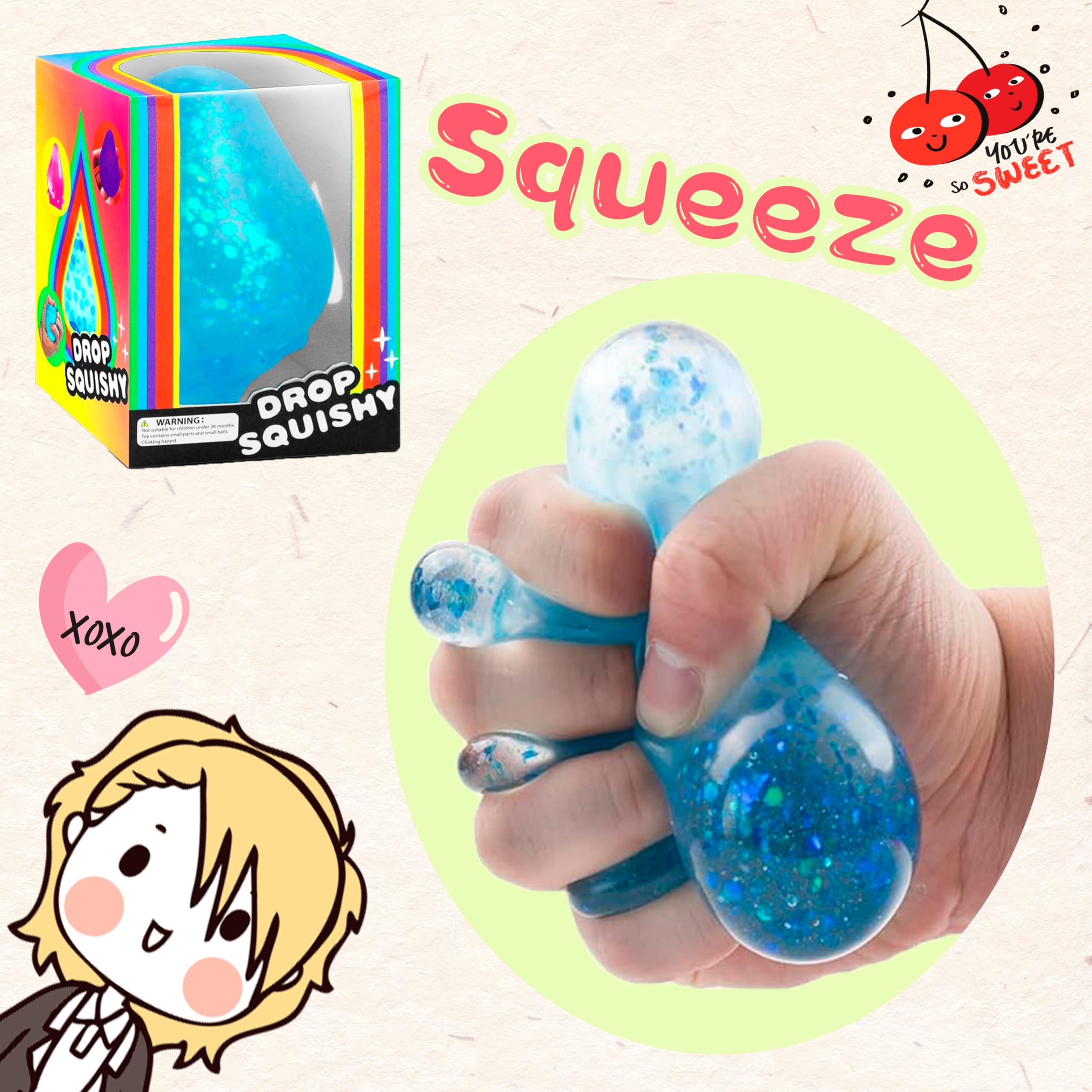 Zuvooi silicone stress ball blue-pink easy to clean for classrooms.