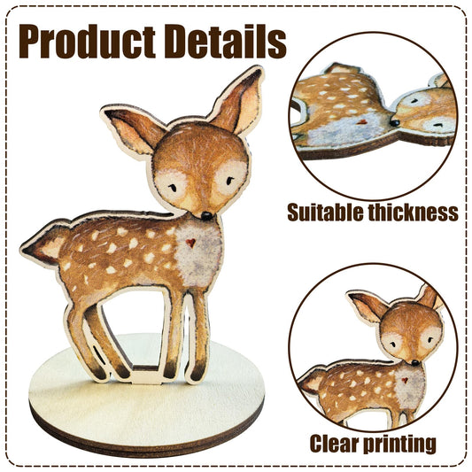 ZVAOLEE painted wood animal cutouts feature bears, deer, and owls for versatile decor.