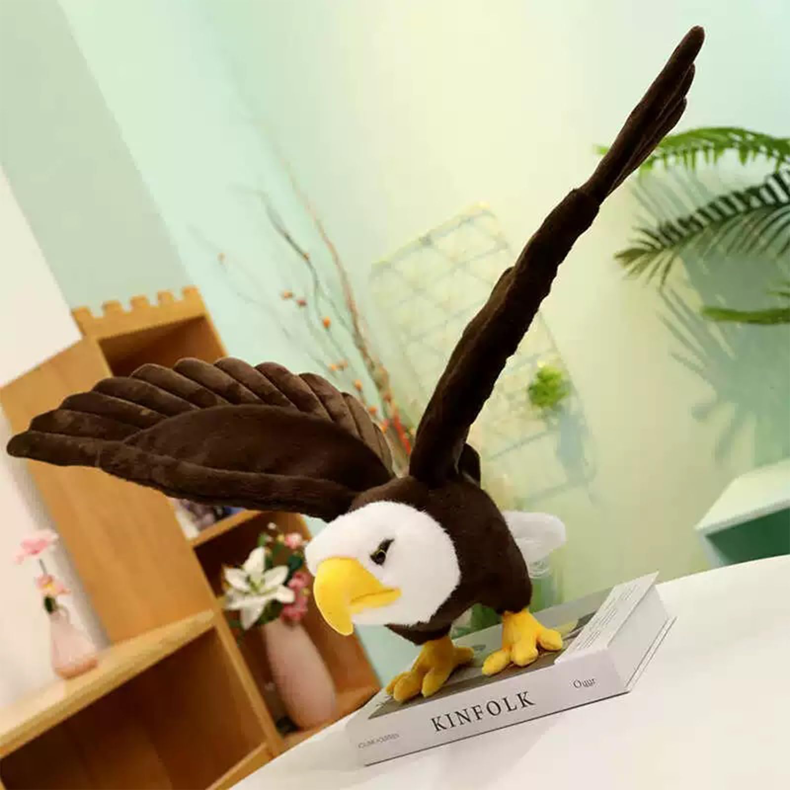 ZWLCWYBDBD 24-inch eagle plush enhances party tables and shelf displays.
