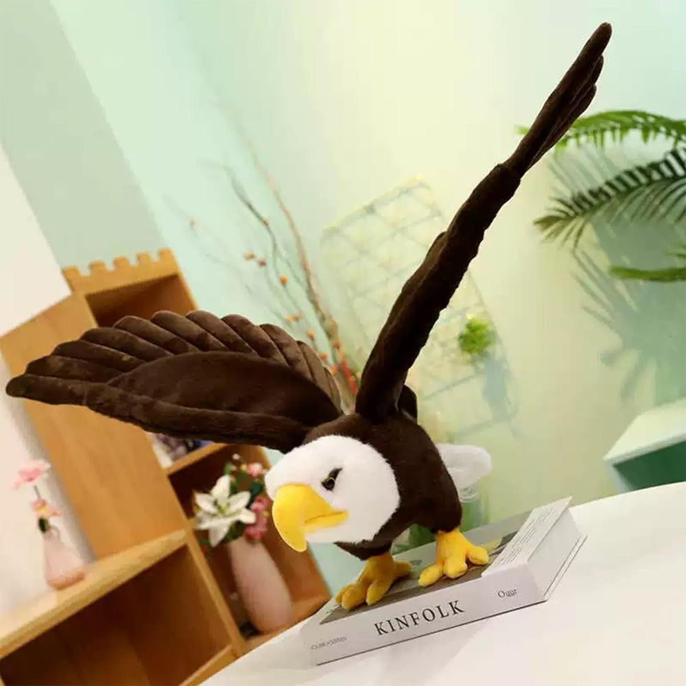 ZWLCWYBDBD 24-inch eagle plush enhances party tables and shelf displays.