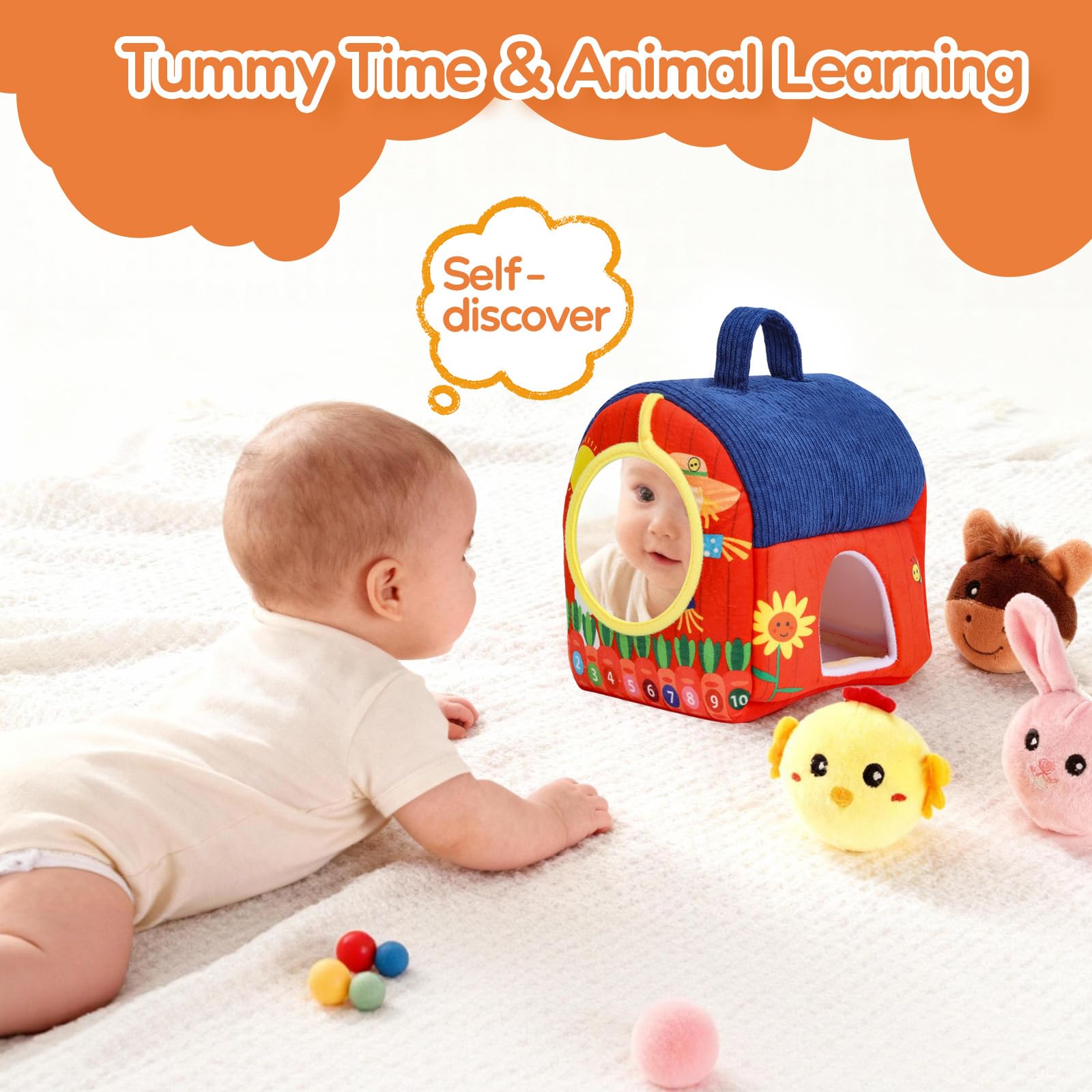 ZXHWTG portable barn with handle ideal for travel and stroller time.