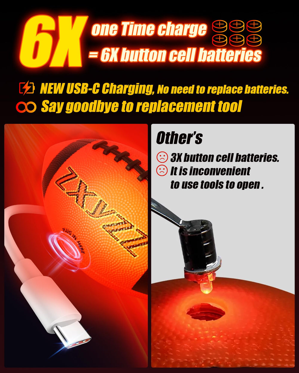 Zxyzz Glow Football is durable and lightweight for outdoor fun