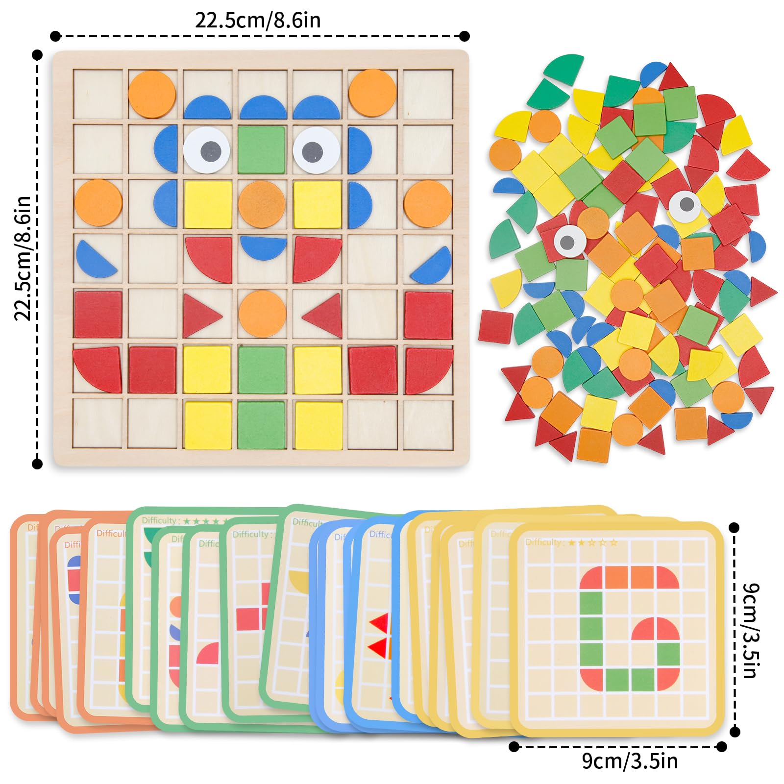 Zycolo wooden puzzle pieces set of 120 enhances hands-on shape matching and creativity.