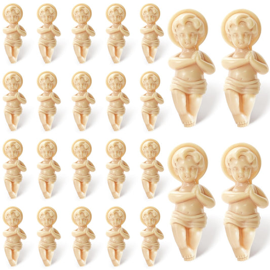 ZYFLSQ King Cake baby Jesus figure 1.5-inch in prayer pose for Mardi Gras.