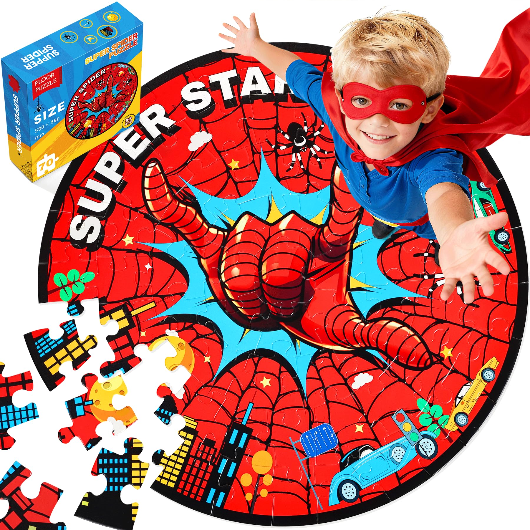 ZYGIG Spider Web Puzzle: 70 large pieces for easy handling and family play.