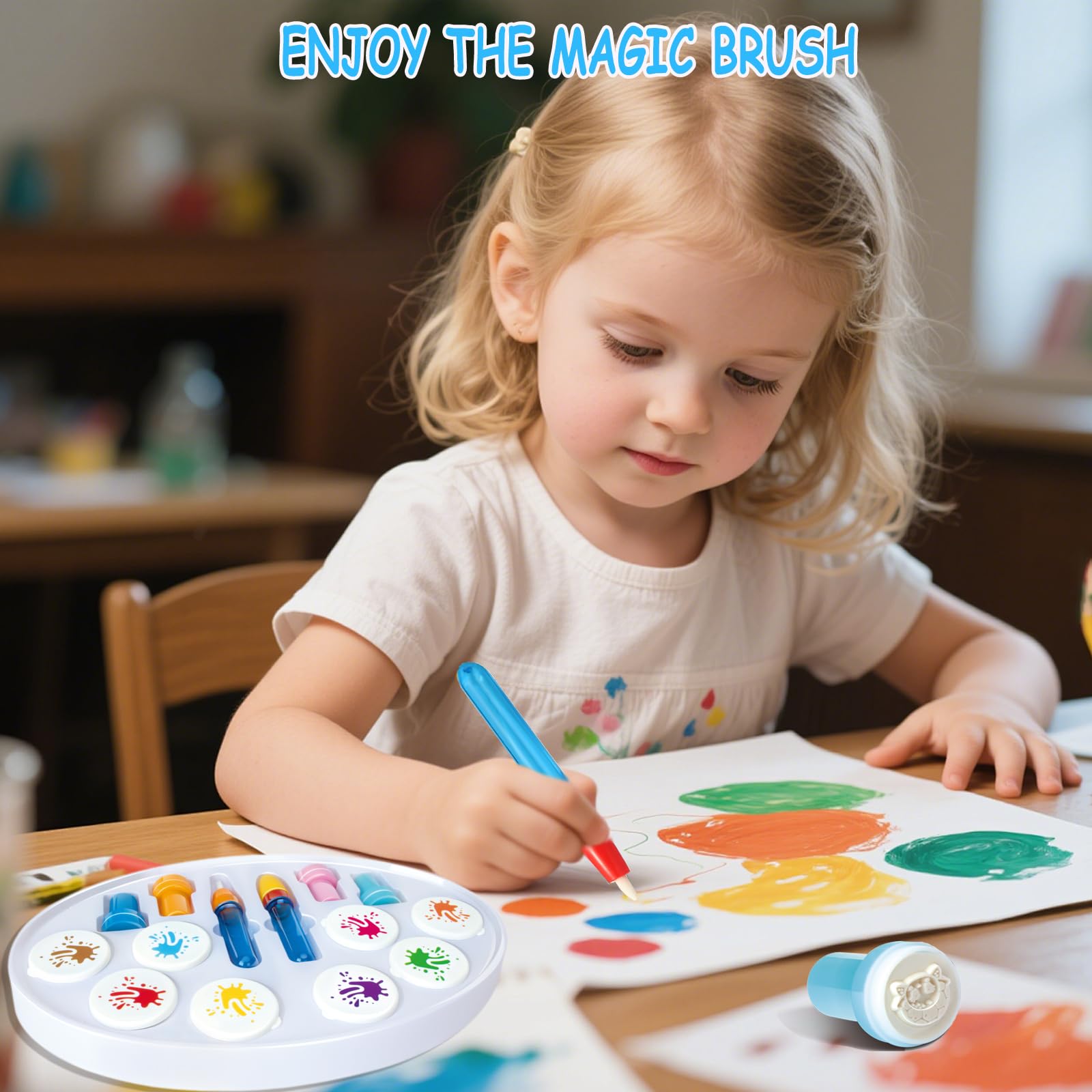 Zyllver Color Magic Light Brush magic paper shows bright colors without staining skin or furniture.