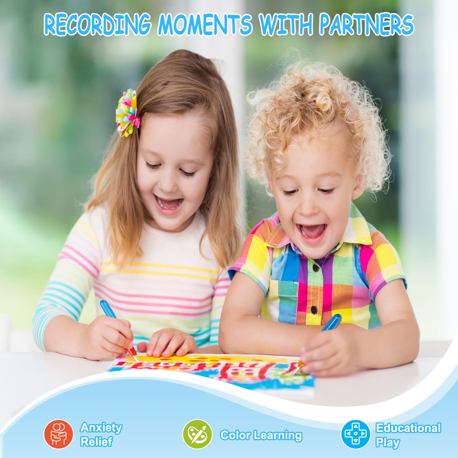 Zyllver Color Magic Light Brush stamps add playful shapes to create instant joyful masterpieces.