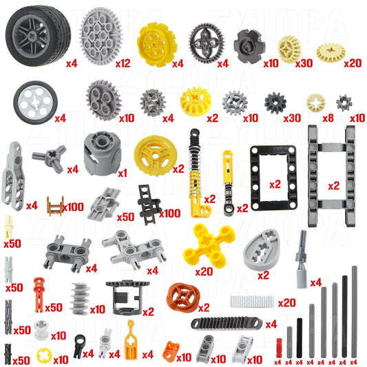 Zylopa technic axles and pins provide strong connections for durable models