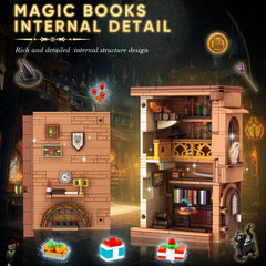Side detail of the Zylvoxia bookend reveals whimsical wizarding world design