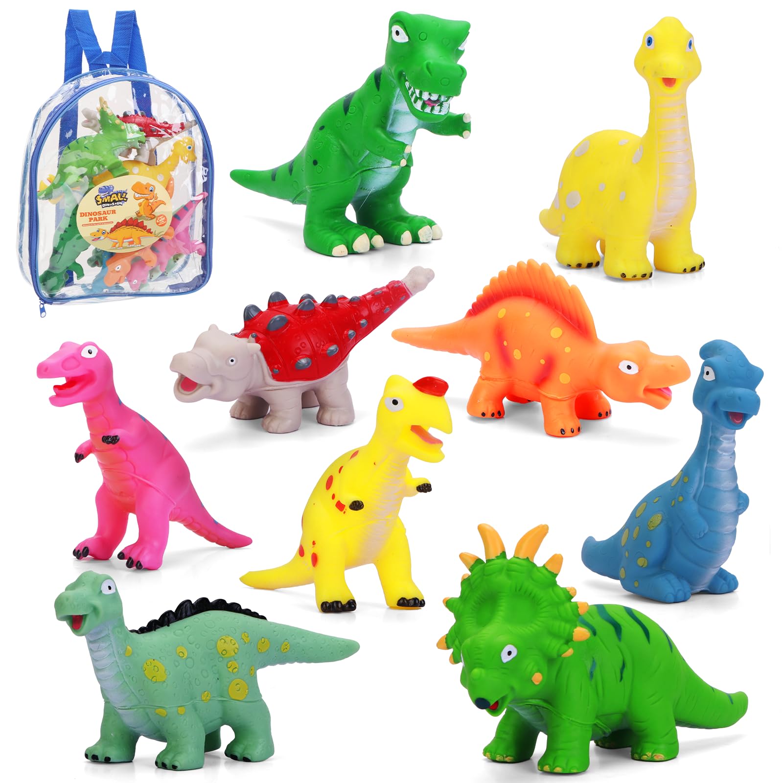 ZZLWAN 9-pack dinosaur toys for toddlers—imaginative play