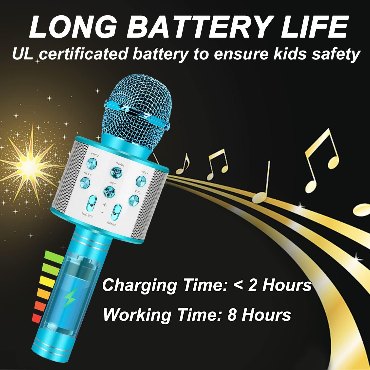 ZZLWAN rechargeable battery powers extended singing sessions