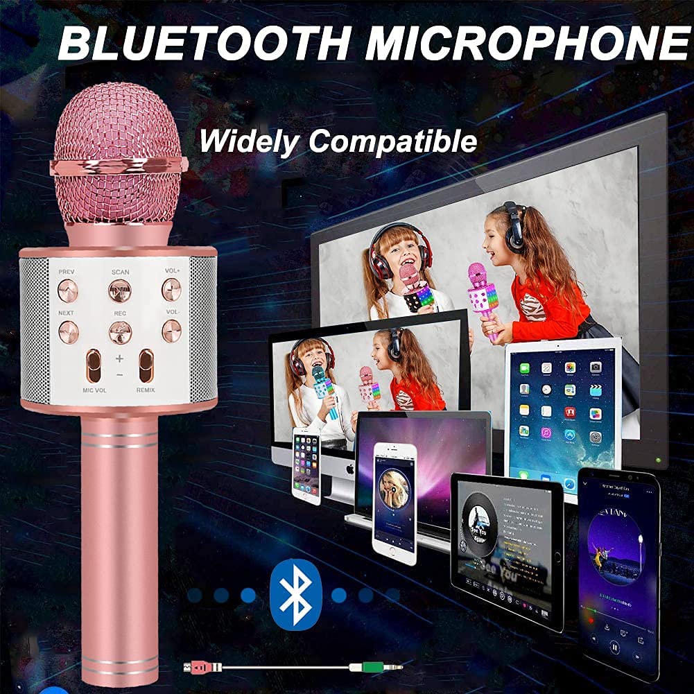 ZZLWAN microphone delivers clear sound and volume for small room karaoke sessions.