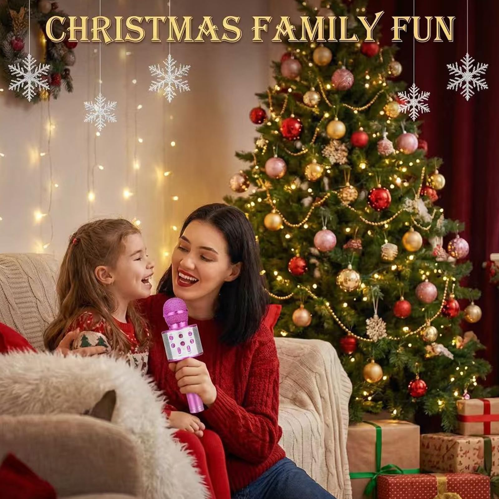 ZZLWAN Kids Karaoke Microphone durable aluminum design built to withstand drops