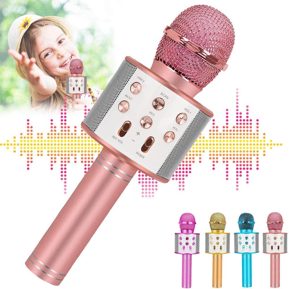 ZZLWAN kids karaoke microphone with durable body for active play and long-lasting use.