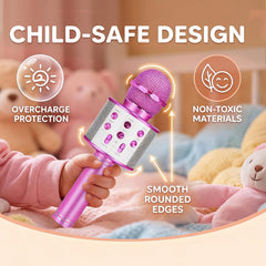 ZZLWAN Kids Karaoke Microphone voice effects for playful sound changes