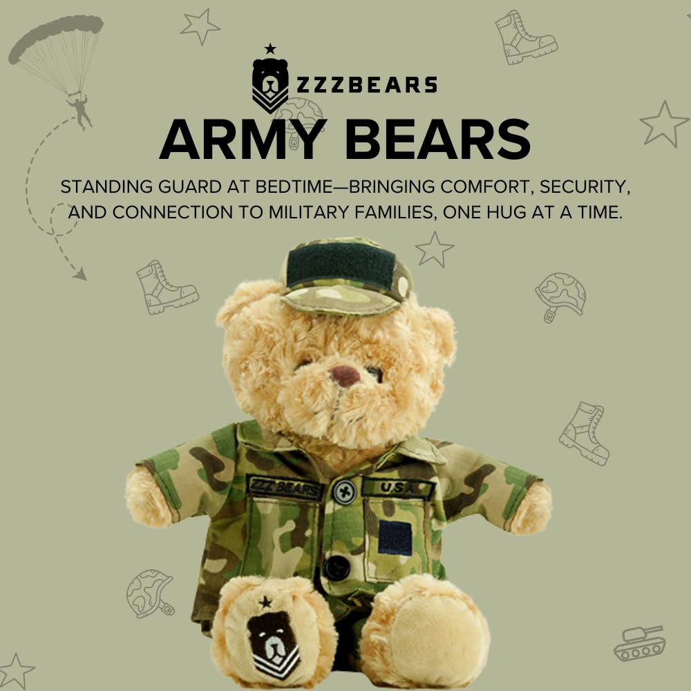ZZZ Bears SGT Sleeptight Army uniform detail evokes courage during night routines